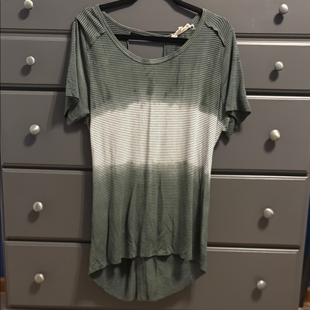 Gilded Intent Green Asymmetrical Short Sleeve Tee